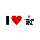 I Love Two Men and a Truck Window Cling
